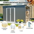 thumbnail image 3 of 10x4 FT Metal Storage Shed with Open Firewood Bay, Floor Frame, Vents, Outdoor Tool/Garden Shed, Dark Gray, 3 of 8