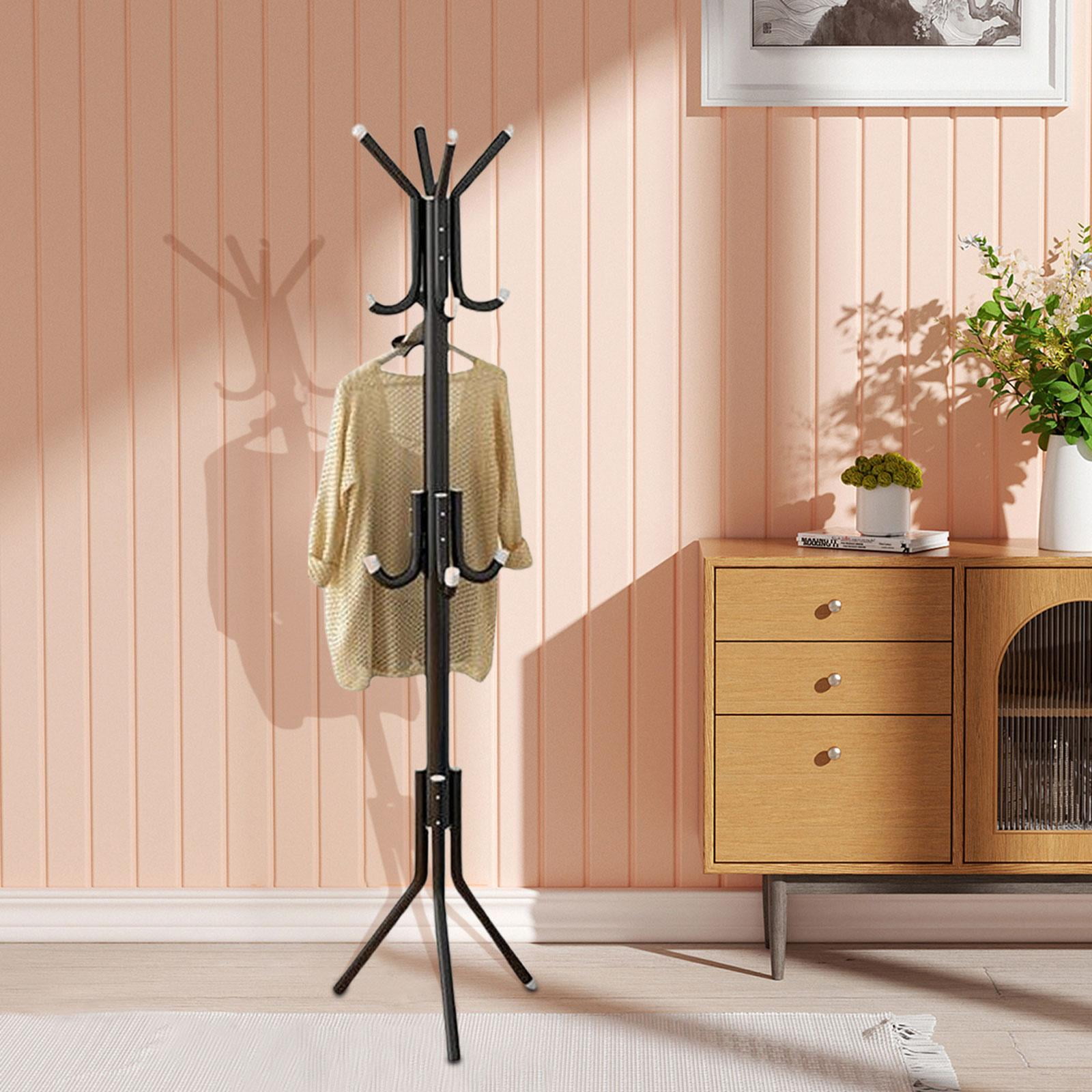 coat Rack, Free Standing Coat Hanger Pole Organizer with 12 Hooks Heavy