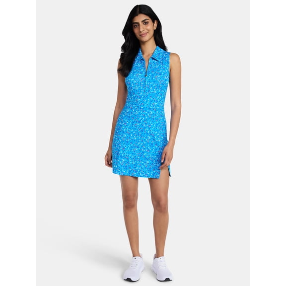 Birdie Bound Women's Ida Sleeveless Polo Dress with Bike Shorts Liner, Sizes XS-XXL