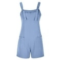 thumbnail image 3 of Women's Summer Suspender Overalls Short Jumpsuits Adjustable Strap Bib Romper Shorts Pants with Pockets for Women, 3 of 5