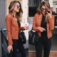 thumbnail image 2 of Chaqueta de traje de PU de cuero de moda para mujer de otoño e invierno, chaqueta pequeña de moda y elegante, 2 of 6