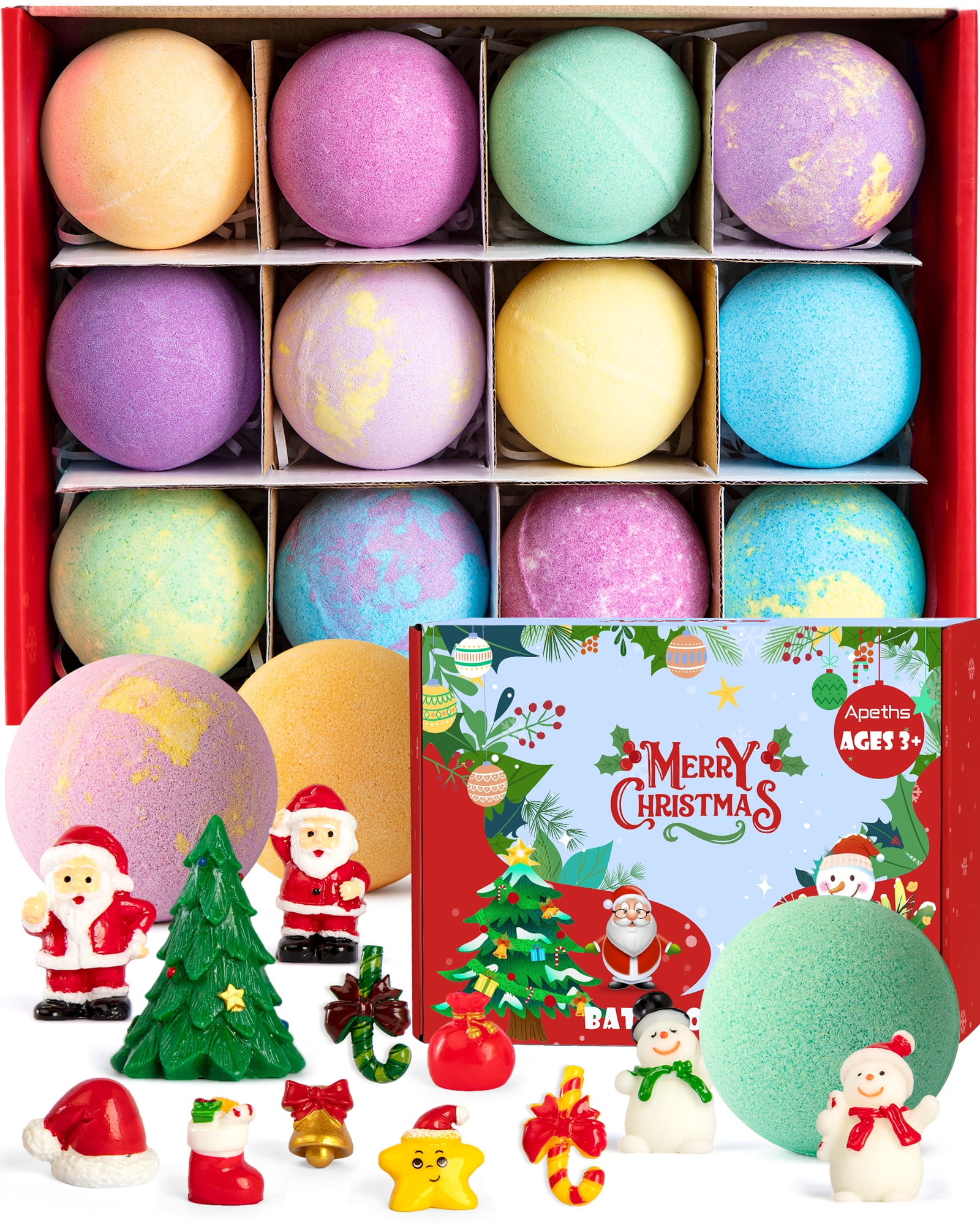 Christmas Bath Bombs for Kids with Surprise Toys Inside, Set of 12 Bath ...