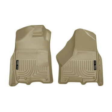 Husky Liners by RealTruck Weatherbeater Floor Mats Fits 2019-2024 Ram 1500 (Classic Body), 2009-2018 Dodge Ram 1500, 2010-2018 Ram 2500, 3500 (Crew Cab/Mega Cab) Front Row, 2-pc Tan-18003