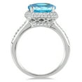 thumbnail image 2 of SZUL Women's 3 1/2 Carat Cushion Cut Blue Topaz and Diamond Halo Ring in 10K White Gold, 2 of 3