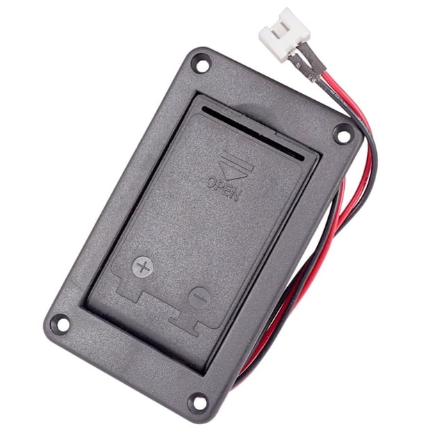 9V Mount Guitar Active Pickup Battery Cover Hold Box Battery Storage Case for Electric Guitar Accessory,1 x Battery Storage Case(Without battery),Black