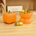 thumbnail image 2 of 2-Tier Pumpkin Candy Organizer - Halloween Snack Storage Container Food-Safe Plastic Compartment Party Serving Dish Gift Table Decor(Orange), 2 of 6