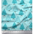 thumbnail image 1 of Soimoi Poly Georgette Fabric Christmas Tree Block Printed Fabric 1 Yard 52 Inch Wide, 1 of 3