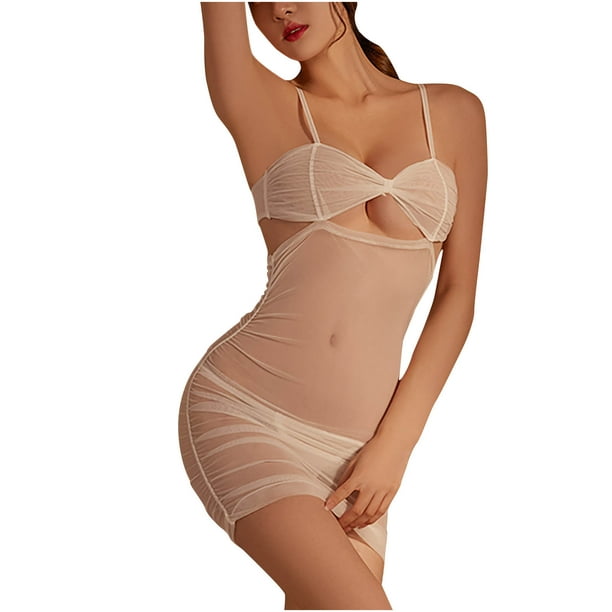 Deals of The Day! Pisexur Women's Sexy Lingerie Set Women's Sexy Mesh  Perspective Temptation Hollow Out Small Chest Backless Nightdress Sexy  Lingerie