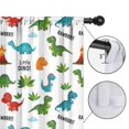 thumbnail image 4 of Blackout Kids Curtains,White Dinosaurs Volcanoes Leaves Pattern Childrens Insulated Curtains Set Of 2,Bedroom Essentials,Toddler Room Decor 42"x54", 4 of 5