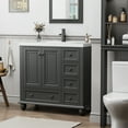 thumbnail image 6 of Eclife 36" Mid Century Modern Bathroom Vanity Cabinet Classic with Integrated Sink Top, Painted Gray, 6 of 9