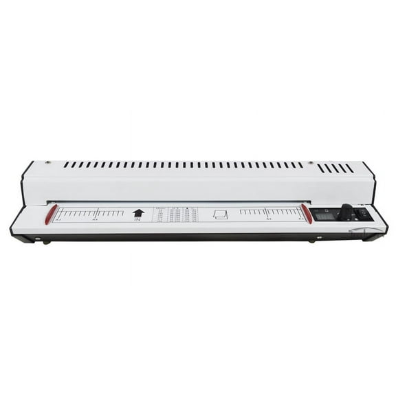 INTBUYING 110V All Metal Shell 12.5inch Thremal Hot Cold Lamiantor Machine with Inside Heating Tube 4 Rubber Roller for Sealing Photos