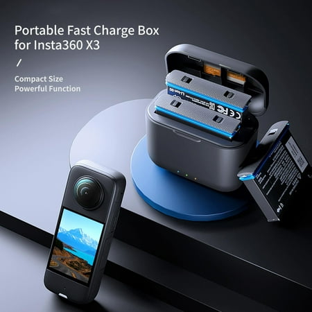 Image of Battery Charger Storage Case Fast Charging Hub Rechargeable Batteries Box for Insta360 X3 Camera Battery