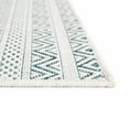 thumbnail image 3 of Unique Loom Outdoor Striped Collection Area Rug - Maia (10' Square Teal/Ivory), 3 of 7