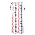 thumbnail image 6 of Women's 250th Anniversary Independence Day Round Neck Casual Dress with Pockets Short Sleeve Patriotic Printed Summer Tunic Pink XXXL, 6 of 6