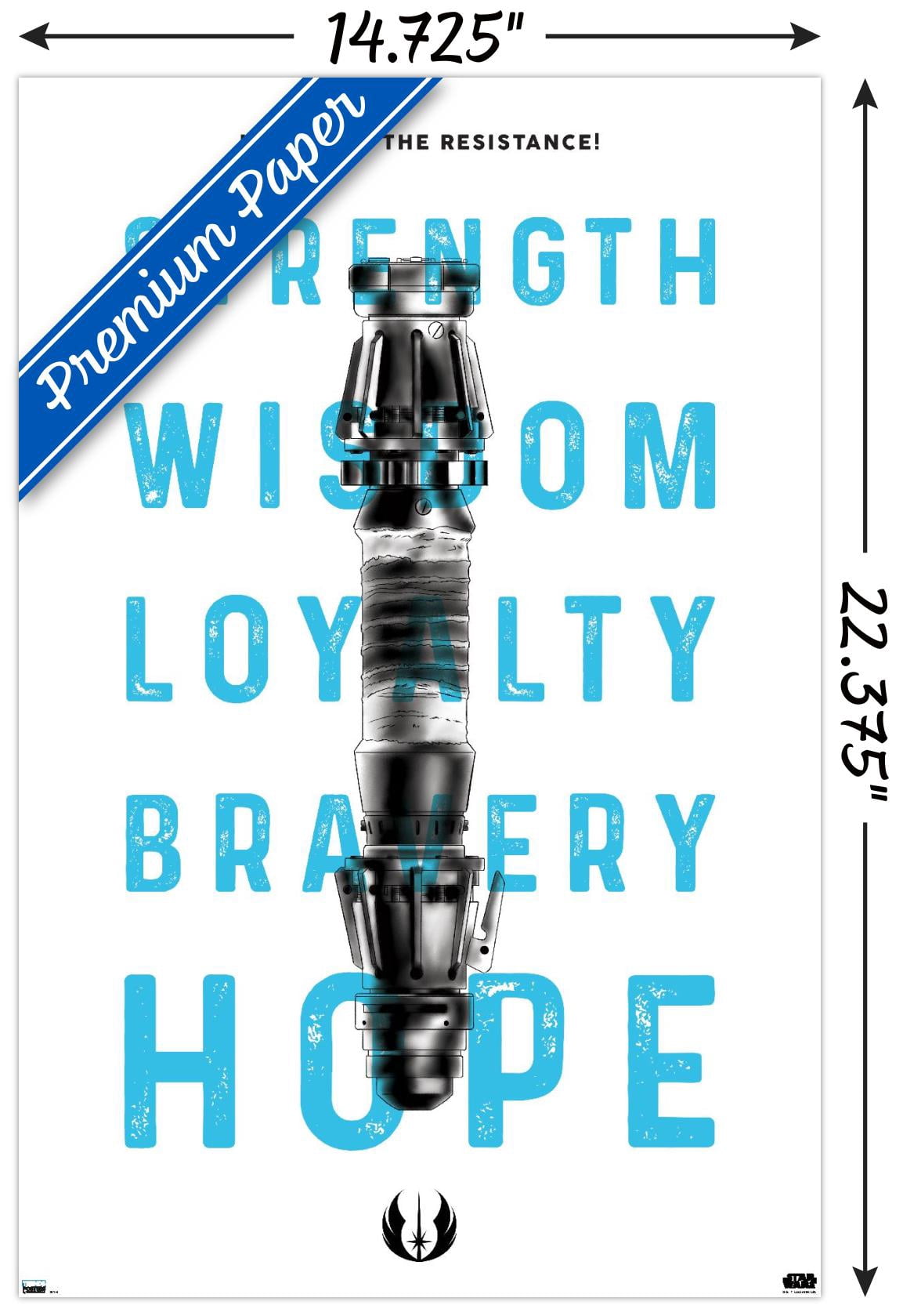 Star Wars: Saga - Lightsaber Text Wall Poster, 14.725" x 22.375"