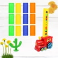 thumbnail image 2 of Electric Domino Train Toy Interesting Domino Educational Toy Kids Automatic Licensing Small Train Toy Funny Educational DIY Domino Toy for Kids Playing with 60pcs Dominoes Red Style Not Battery, 2 of 6