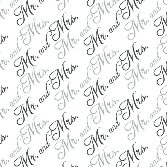 Mr. and Mrs. Wedding Black and White Premium Gift Wrap Wrapping Paper Roll