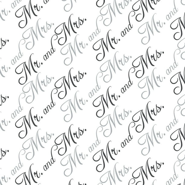 Mr. and Mrs. Wedding Black and White Premium Gift Wrap Wrapping Paper Roll
