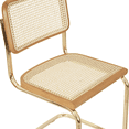thumbnail image 3 of Breuer Chair Company Marcel Breuer B32 Cesca Cane Cantilever Side Chair w/ Brass Steel Frame Honey Oak Wood & Natural Cane (Made in Italy) by Furnish Theory, 3 of 14