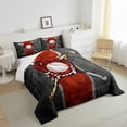 thumbnail image 4 of Baseball Bedding Twin Grey Red Stripe Comforter Set, Baseball Bats Bedding Comforter Sets Sports Duvet Insert for Teens, Vintage Grunge Down Comforter Breathable for All Seasons, 4 of 5