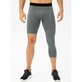 thumbnail image 2 of yeacher Men's Asymmetrical Basketball Compression Pants with Side Pockets, Patchwork Design, Grey, Size 2XL (21329#), 2 of 4