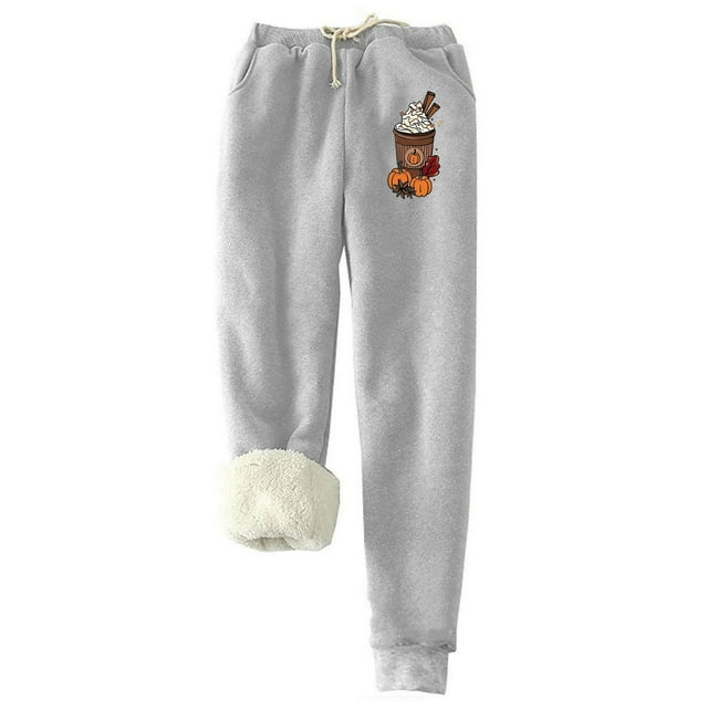 Womens' Warm Legging Tummy Control Printed Leggings With Elastic Drawstring Pockets And Thick Insulation Pants On Clearance