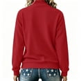 thumbnail image 5 of Hurxie Womens Quarter Zip Pullover Casual Long Sleeve Shirts Half Zip Sweatshirt Trendy Spring Clothes Red,L, 5 of 6