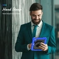 thumbnail image 3 of 3 Layer Case for iPad mini 4/5, for Kids Heavy Duty Protective Case with Screen Protector & Stylus Holder & 360 Rotating Stand and Hand/Shoulder Strap Cover for iPad mini 4/5, Blue, 3 of 10