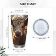 thumbnail image 4 of Haiem Sunset Sunflower Small Cow Printed 20oz Straight Skinny Car Cups With Insulated Cup Sleeve Portable Handle, Sports Travel Coffee Mug, Stainless Steel, Insulated-Without Straw, 4 of 8