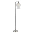 thumbnail image 3 of Safavieh Izzy 14" Contemporary Nickel Arc Floor Lamps Clear Glass Glam Bowl, 3 of 4