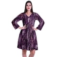 thumbnail image 1 of Moomaya Robe Courte Évasée Imprimée de Designer, Manches Longues, Tunique en Velours, Robes pour Femmes, 1 of 6