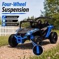thumbnail image 4 of 24V Kids Powered Ride On UTV, Electric Ride On Car for Kids Ages 3-5 with Remote, Bluetooth, LED Lights, 4-Wheel Suspension, Blue, 4 of 7