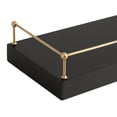 thumbnail image 6 of Kate and Laurel Havina Modern Natural Floating Shelves with Rail, Set of 2, 24 x 8, Black and Gold, Functional Nursery Book Shelves or Bathroom Shelf Decor for Over Toilet Storage and Display, 6 of 8