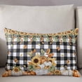 thumbnail image 3 of Orange Pumpkins Fall Throw Pillow Cover 20 x 36 Inch Decorative Pillow Cover Sunflower Thanksgiving Black White Plaid Lumbar Pillowcase Seasonal Rectangle Cushion Case for Couch Sofa Bed Living Room, 3 of 7