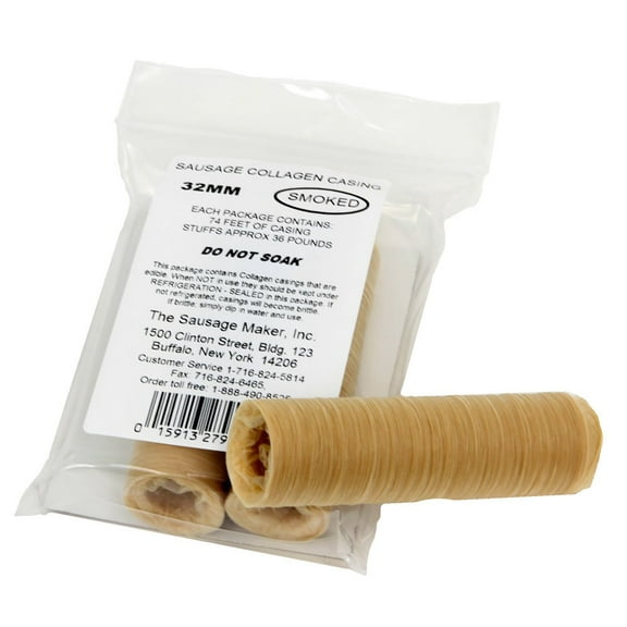 The Sausage Maker - Smoked Collagen Sausage Casings, 32mm (1 1/4")…