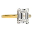 thumbnail image 4 of HeartsAndYou 2.1ct Emerald Cut Moissanite Engagement Ring for Women Classic Solitaire 18k Yellow Gold over Silver, 4 of 7
