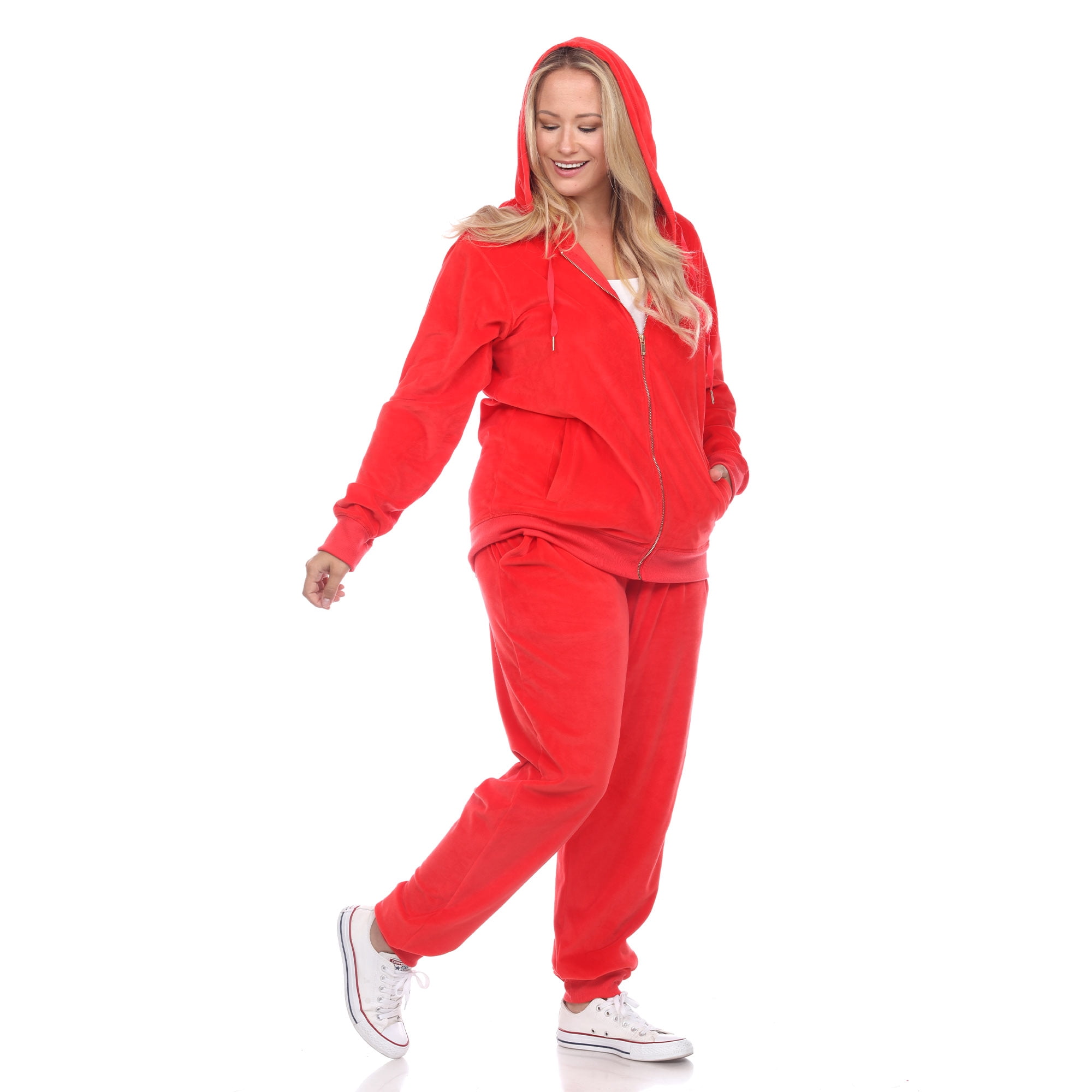 Plus Size 2 Piece Velour Tracksuit Set 