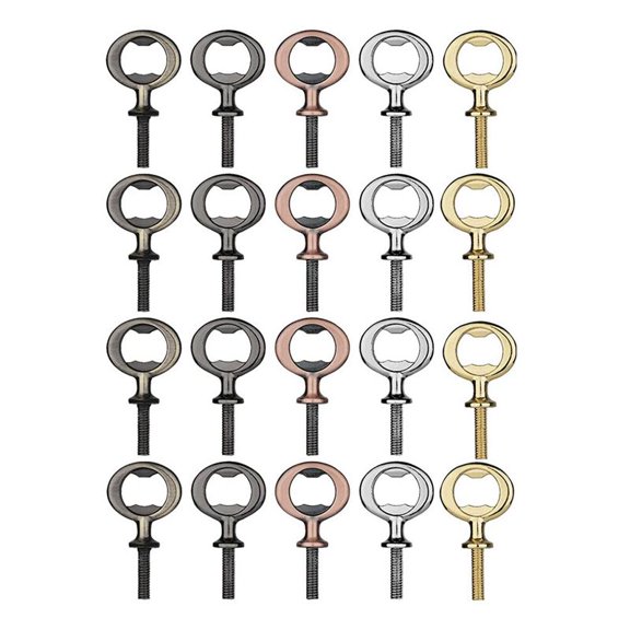 20PCS Metal Beer Opener, Flat Opener Inserts Kit, Threaded for DIY Projects