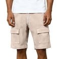 thumbnail image 5 of Nmnitkp Mens Shorts Waffle Knit Cargo Shorts Elastic Waist Drawstring Multi-Pocket Lightweight Breathable Casual Summer Athletic Shorts Khaki,L, 5 of 6