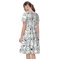 thumbnail image 2 of Bixox Robe d'Été à Manches Courtes pour Femmes Robe Ample Longueur Genou avec Poches-Vélo, 2 of 7