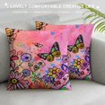 thumbnail image 3 of SHANXI Hippie Art Flower Doodles Throw Pillow Covers Pillow Cushion Cases Square Pillowcases for Sofa Bedroom Living Room Car, 12x12in, 3 of 5