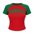 thumbnail image 5 of Gsakboxl Summer Tops for Women Women Retro World Cup National Flag Fan Support Cropped Short Sleeve T Shirt Soft Breathable Lightweight Casual Going Out Summer Fashion Top For Sports Supporters Red M, 5 of 8