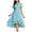 Blue, variant on Women's Spring Summer Chiffon Wedding Guest Dresses V Neck Ruffle Sleeves Midi Semi Formal Dress (Sky Blue, L)