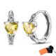 thumbnail image 1 of Pendientes de aro de plata de ley con piedras natales Silvora para mujer. Diamantes creados. Delicada joya de regalo para cumpleaños o Navidad, 1 of 8