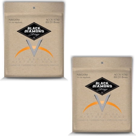 Black Diamond Guitar Strings 2-Pack Acoustic Medium Brass Wound 13-56