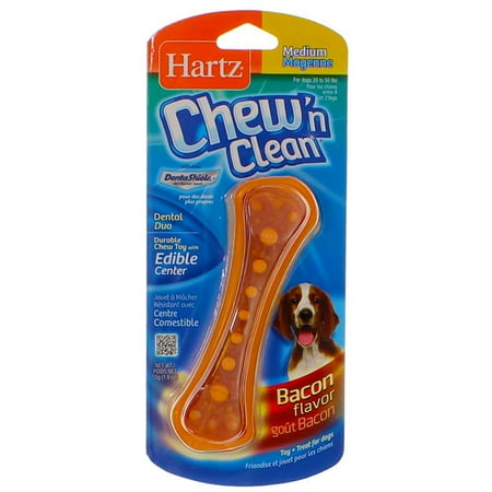 Hartz Chew 'n Clean Dog Toy Set with Bacon Flavor for Mild Chewers, 2 Pack