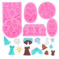 thumbnail image 2 of Moldes de fondants de Navidad para cocina, bombones, pasteles, regalos para hornear, amantes del horneado, Style7,11 Feliz Sencillez, 2 of 5
