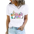 thumbnail image 1 of Bowake T-Shirts de Pâques pour Femmes Manches Courtes Col Rond Joyeuses Pâques T-Shirts Graphiques Mignons Hauts d'Été Décontractés, 1 of 7
