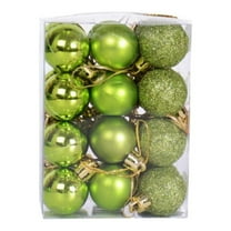 Solid Print Plastic Shatterproof Christmas Baubles Ball Ornaments, 24 Count (1.18")