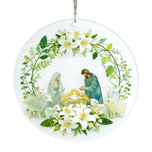 Cheapark Detailed Easter Gift Double Sided Scene Ornament Cute Holiday Home Decorative Accent for Spring Celebrations